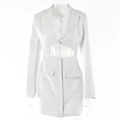 Dress Women'S Solid Long Sleeve Cutout Turndown Collar Long Sleeve Blazer Dress -Women Fashion Shop 009a9b4de9a70661