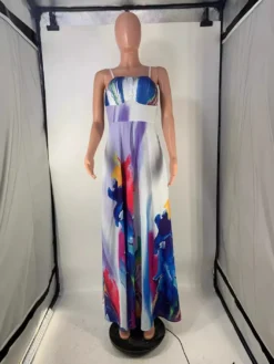 Women's Strap Print Maxi Dress -Women Fashion Shop 00fd3bacb36bfa77