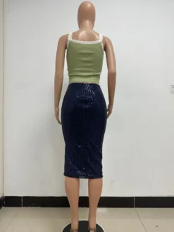 Women Slit Bodycon Sequined Skirt -Women Fashion Shop 02517773b4a69c56