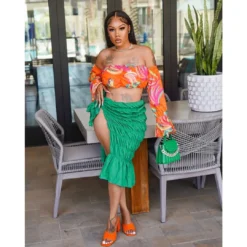 Women Solid Knotted Slit Stretch Pleated Skirt 16 Women Solid Knotted Slit Stretch Pleated Skirt -Women Fashion Shop 026d947bad4c0502