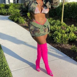 Women Summer Contrast Color Zipper Pocket Camouflage Skirt -Women Fashion Shop 02709b1ca952634d