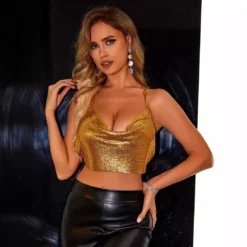 Women Sexy Metallic Sequins Backless Halter Neck Suspender Top 15 Women Sexy Metallic Sequins Backless Halter Neck Suspender Top -Women Fashion Shop 029491f25c992133