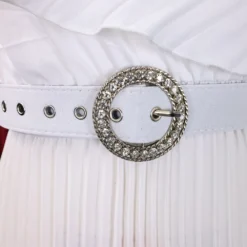 Women Summer Sexy Ruffled Pleated Maxi Dress With Belt -Women Fashion Shop 0318053be0cad19d