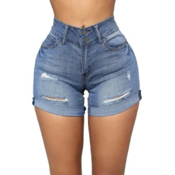High Stretch Bamboo Ripped Women's Denim Short -Women Fashion Shop 03766a4c96491d61