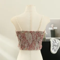 French Oil Painting Lace Camisole Women's Summer Short Top Outdoor Wear -Women Fashion Shop 0390e8b520ebadd3