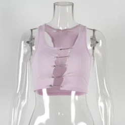 Summer Sleeveless Sexy Cropped Top Halter Neck Style Pin Button Cropped Tank Top Sweet Girl Top 27 Summer Sleeveless Sexy Cropped Top Halter Neck Style Pin Button Cropped Tank Top Sweet Girl Top -Women Fashion Shop 0410b12cbc6eac14