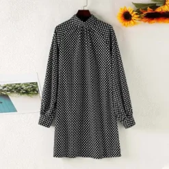 Spring And Autumn Fashionable Polka Dot Print Dress For Women -Women Fashion Shop 05e12e6a2d7ac7d2