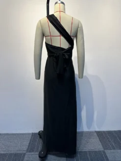 Sexy Solid Color Irregular One Piece Multi-Way Lace-Up Maxi Dress -Women Fashion Shop 060c4f8b9d319350