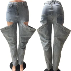 Fashionable Women's Clothing Stretch Casual Hollow Denim Pants -Women Fashion Shop 0750e876d11d5f38
