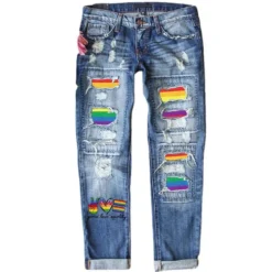 Stylish Printed Ripped Mid-Rise Straight Women's Denim Pants 11 Stylish Printed Ripped Mid-Rise Straight Women's Denim Pants -Women Fashion Shop 0882909ed82f68db