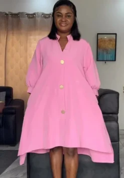 Women Solid Irregular Lantern Sleeve Dress -Women Fashion Shop 0bb0bebfa958f031