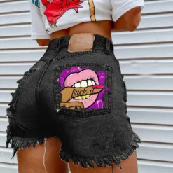 Women's Print Fashion Ripped Denim Shorts -Women Fashion Shop 0bf9f40c010ac8f0