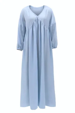 Women Autumn Long Sleeve V Neck Loose Dress -Women Fashion Shop 0c6f088fb88541e3