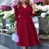 Women's Printed Turndown Collar Lace-Up Dress -Women Fashion Shop 0cc905c98c0b3bcc