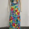 Summer Women's Sexy Strap Printed Sleeveless Low Back Long Dress -Women Fashion Shop 0d7bd2effed5d8cf