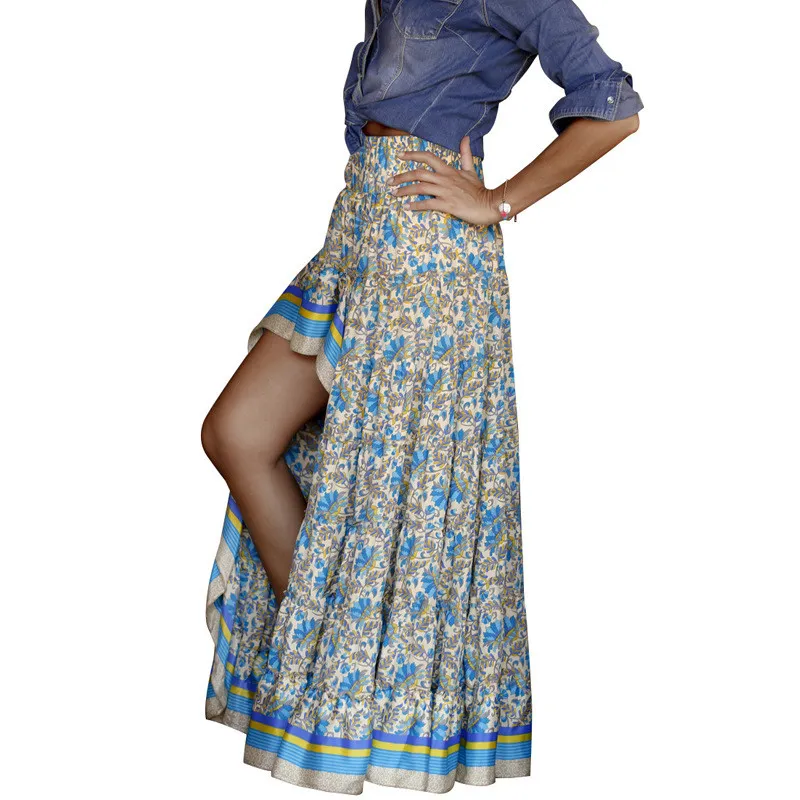 Women Printed Irregular Skirt 10 Women Printed Irregular Skirt - Image 8