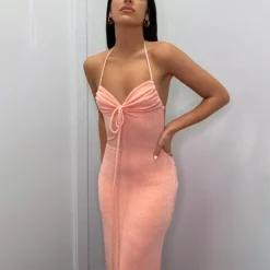 Summer Ladies Long Dress Solid Color Sexy Low Back Straps Halter Bodycon Dress 24 Summer Ladies Long Dress Solid Color Sexy Low Back Straps Halter Bodycon Dress -Women Fashion Shop 0dc208686498fbab