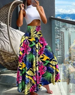 Summer Fashion High Waist Printed Women's Long Skirts 21 Summer Fashion High Waist Printed Women's Long Skirts -Women Fashion Shop 0e37254962248bc5