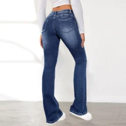 Spring Trendy Jeans Women's Washed Slim Fit Bootcut Denim Pants -Women Fashion Shop 0e78684b78cc5a75