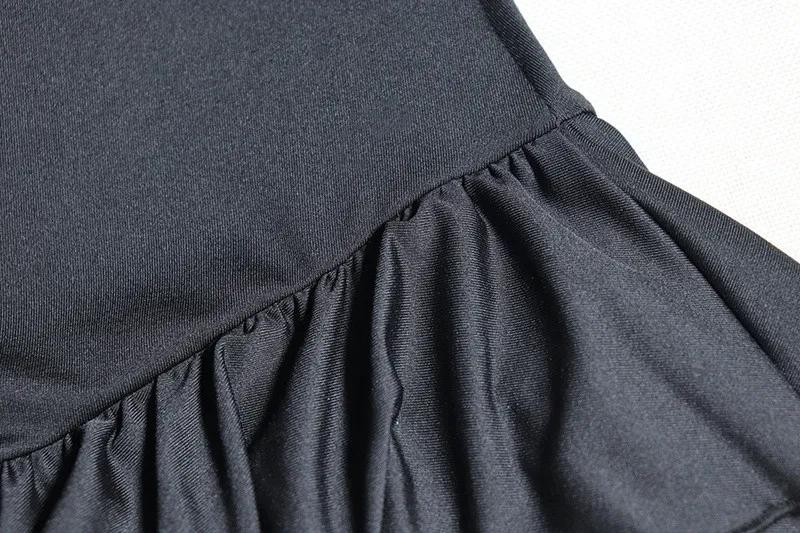 Women's Solid Color Sexy Sleeveless Strap Ruffle Mini Dress 8 Women's Solid Color Sexy Sleeveless Strap Ruffle Mini Dress - Image 6