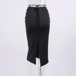 Women'S Fall/Winter Pleated Lace Up Tight Fitting Bodycon Long Skirt -Women Fashion Shop 0f7fe829d264bce6