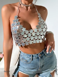 Women's Strap Floral Vest Sexy Crop Top Short Camisole -Women Fashion Shop 10f60c857bf120eb