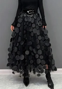 Women Retro Polka Dot Mesh Skirt -Women Fashion Shop 117dfb3604df429f