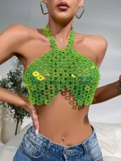 Women Sexy Backless Halter Neck Heart Print Top -Women Fashion Shop 1261a05882f3401e