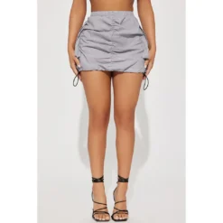 Women's Solid Pleated Elastic Spring Closure Sport Accordion Pocket Cargo Skirt -Women Fashion Shop 12952a8d137b24bb