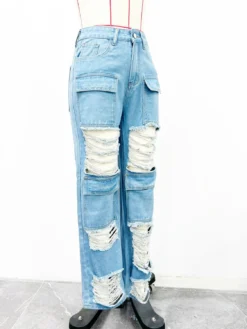 Women Casual Ripped Denim Wide Leg Pants 22 Women Casual Ripped Denim Wide Leg Pants -Women Fashion Shop 152cdc3ead968110