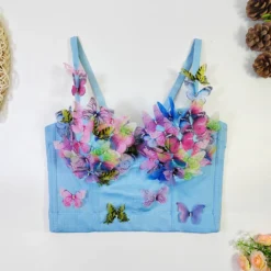 Women Beach Holidays Fishbone Strapless Tank Sexy Strap Butterfly Top -Women Fashion Shop 1545051257fbadaf