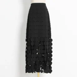 Autumn Fashion Chic Hollow Polka Dot Slim Fit Fringe Skirt -Women Fashion Shop 155d1cf8ad2bbc84