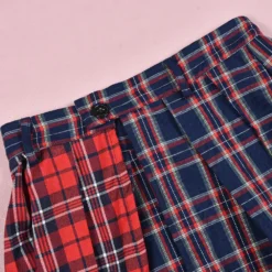 Patchwork Contrast Plaid Women's Skirt -Women Fashion Shop 15ce919aba244ea2