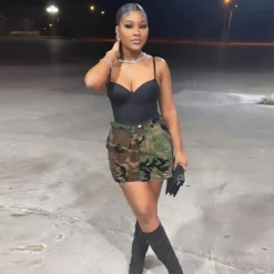 Women's Summer Camo Pocket Tassel Hollow Trendy Skirt -Women Fashion Shop 15f334cbcbd750bc