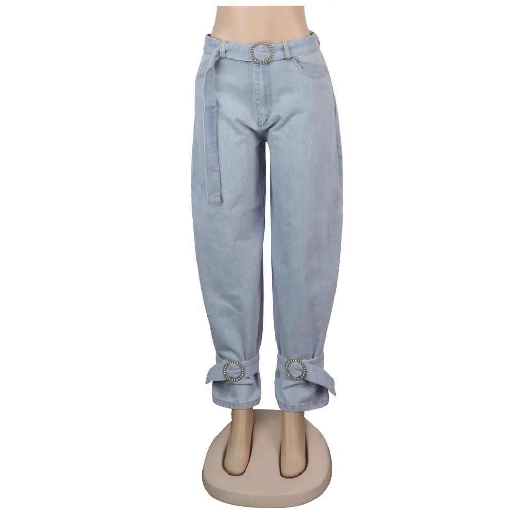 High Waist Belt Denim Pants 21 High Waist Belt Denim Pants - Image 19