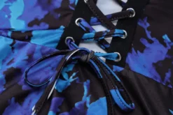 Women's Autumn Fashion Sexy Hollow Low Back Tie Slit Printed Dress -Women Fashion Shop 17c12c3cf5cfd821