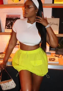 Women Solid Elastic Waist Pocket Mini Skirt -Women Fashion Shop 182cd236e19fd081