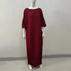 Plus Size Women Pleated Loose Maxi Dress -Women Fashion Shop 18476fdecbd73bf0