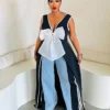Women Sexy V Neck Big Bow Slit Dress -Women Fashion Shop 18b83f810a5a9c79