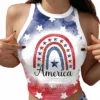 Summer Fashion Women's Clothing American Flag Printing Sleeveless Short Vest -Women Fashion Shop 18ede5d20cb206f1