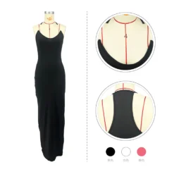 Women's Summer Kardashian Invisible Transparent Suspender Solid Color Long Dress -Women Fashion Shop 1919d9a4c14f5167