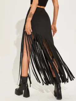 Dark Fringed Punk Style Sexy Tassel Skirt -Women Fashion Shop 192e9ac329a07ace