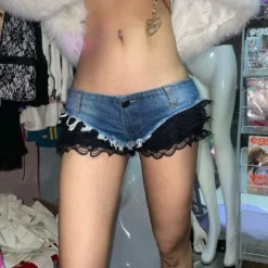 Sexy Low-Waist Lace Patchwork Denim Hot Shorts 13 Sexy Low-Waist Lace Patchwork Denim Hot Shorts -Women Fashion Shop 1bf759e185a365e6