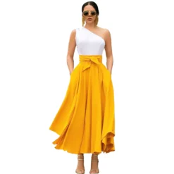 Women's Solid Casual Long Skirt -Women Fashion Shop 1e4ce9b7821ecff5