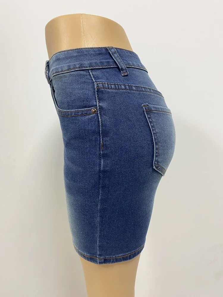 Summer Retro Slim Fit Women's Denim Shorts 12 Summer Retro Slim Fit Women's Denim Shorts - Image 10