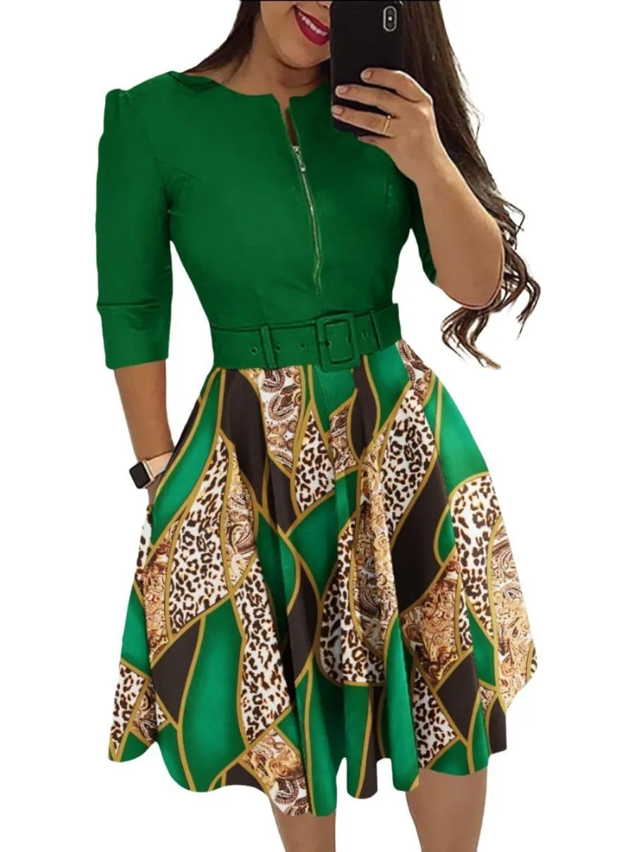 Women's Fashion Chic Long Sleeve Dress With Belt 6 Women's Fashion Chic Long Sleeve Dress With Belt - Image 4