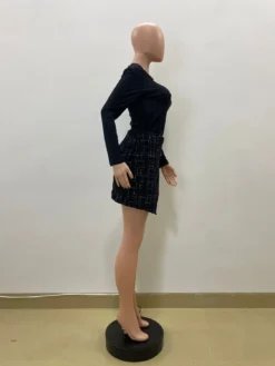 Women's Autumn And Winter High Waist Button Irregular A-Line Short Skirt -Women Fashion Shop 2522b66074b97526