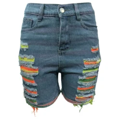 Women Pocket Ripped Tassel Denim Shorts -Women Fashion Shop 2538fc4a1fd4241c