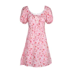 Summer Sweet And Spicy Women's Puff Sleeve Floral Patchwork Dress -Women Fashion Shop 27861de2d8c7af09