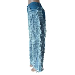 Women Raw Edge Fringe Stretch Denim Pants -Women Fashion Shop 2805173c873aec65